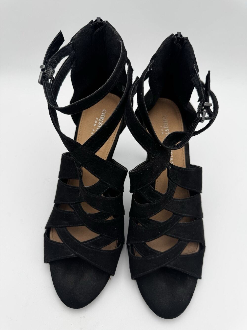 Christian Siriano for Payless Black Strappy Heels Women’s Size 9